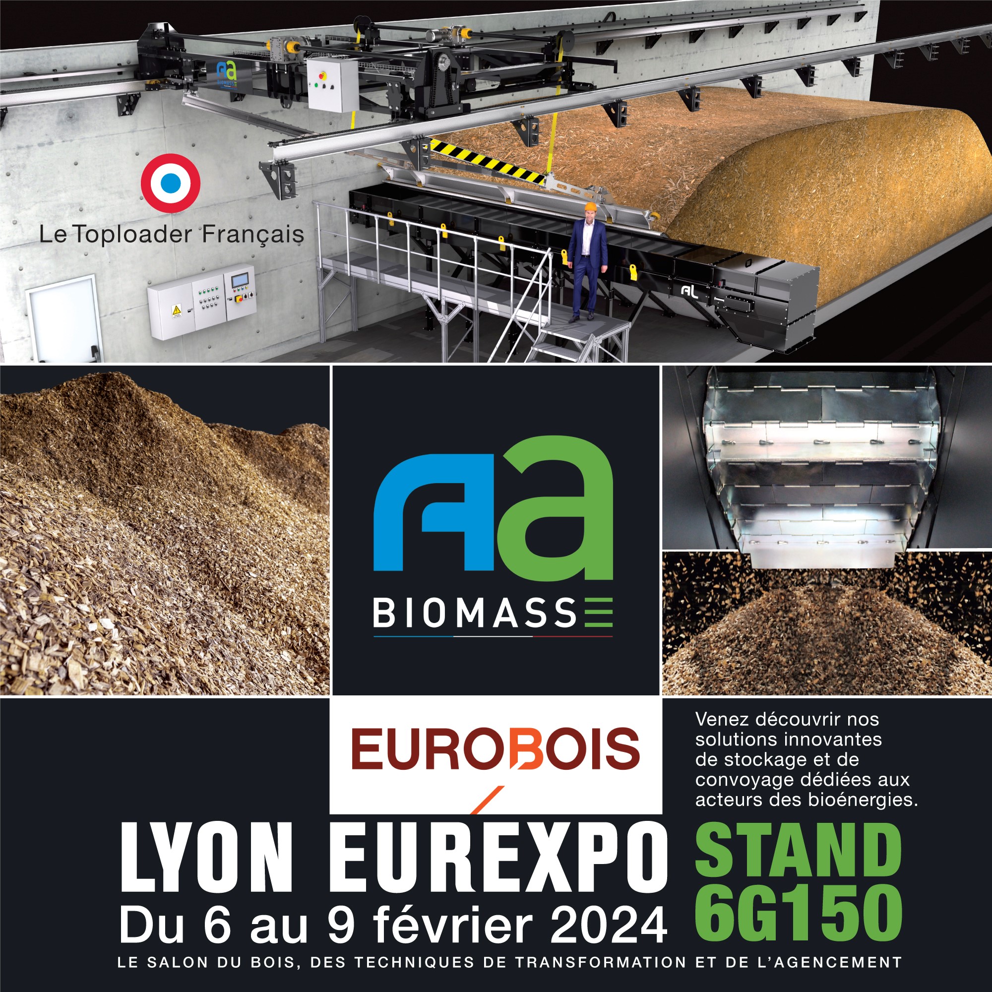 Toute l'équipe AA Biomasse vous attend au salon Eurobois du 6 au 9 Février à Lyon