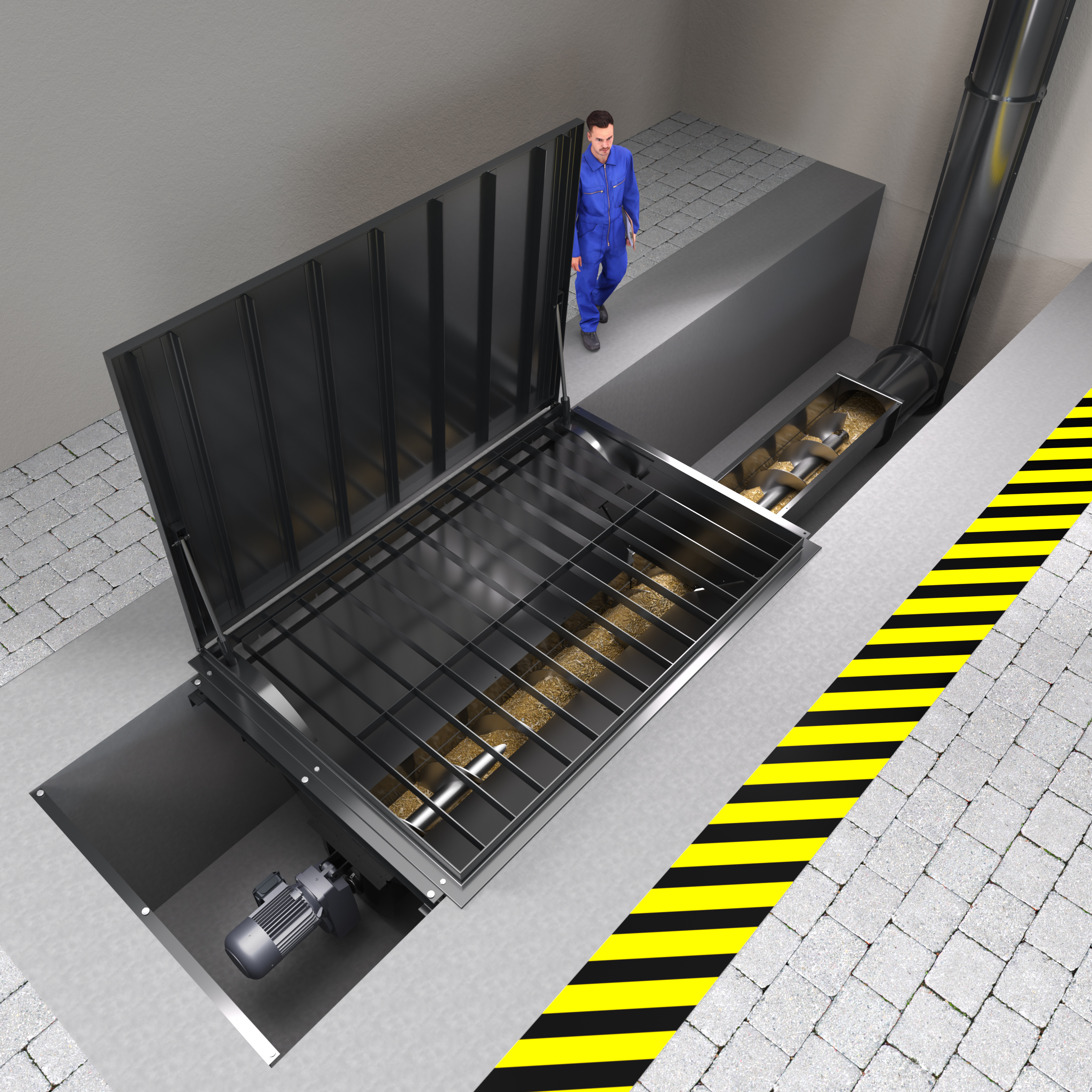 Trémie de dépotage biomasse TD100 capacité de 100 m3/h